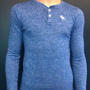 Blue Abercrombie long sleeve Henley